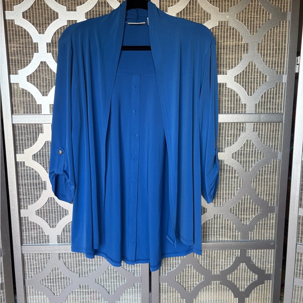 Susan Graver Vibrant Blue Women's Cardigan